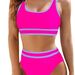 Women's Sexy Solid Color Bikini Set – High-Cut Swimwear With Removable Padding (S-Xl, 7 Colors) Smooth Nylon Fabric_ecoleips.com