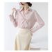 Women's French-Inspired Twist Front Blouse Long Sleeve Elegant Shirt for Office Commute And Chic Casual Wear_ecoleips.com