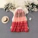 Women's Clothing Gradient Color Irregular Mesh Skirt Cake Skirt Tulle Skirt_ecoleips.com