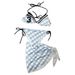 Tigerrun Retro Girly Bikini Set Slimming Tummy Concealing Push Up Three Piece Swimsuit For Vacation Dress Style_ecoleips.com