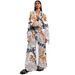 European And American Cross-border Women's Clothing, Ethnic Style Retro Patterned Set, Loose Bat-sleeve Shawl Shirt,_ecoleips.com