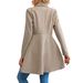 Women’s Slim-Fit Wool Blend Coat – Mid-Length Pea Coat (Single-Button, Wrinkle-Resistant, Beige/Black/Caramel/Red)_ecoleips.com