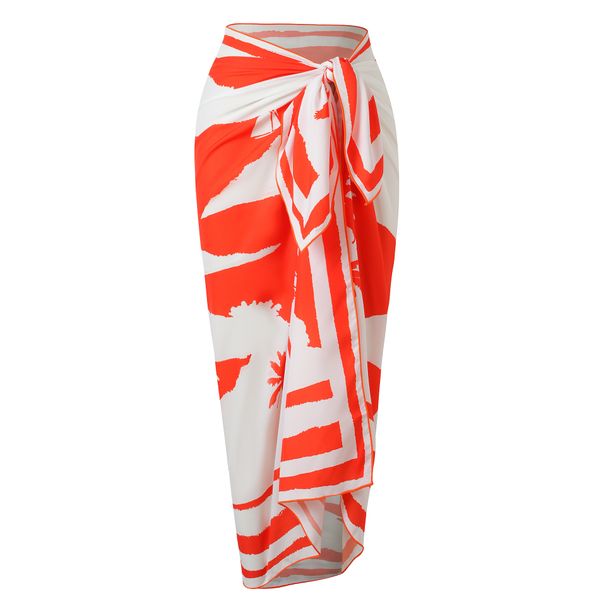 Women's Clothing Halter Neck Strapless Swimsuit Set Sexy Hollowed Out One Piece With High Waisted Printed Beach Skirt For Vacations And Hot Springs_ecoleips.com