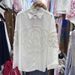 Women's European Style Heavy Duty Beaded Rose Blouse Stylish Lapel Loose Long Sleeves Elegant Versatile Spring Autumn Top_ecoleips.com