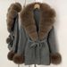Luxury Oversized Knit Cardigan With Genuine Fox Fur Collar - Elegant Loose Fit V-Neck Sweater Coat For Women (Multiple Color Options)_ecoleips.com