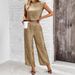 Women's Clothing Vest Trousers High Waist Casual Two Piece Suit_ecoleips.com