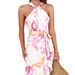 2025 Spring/Summer New Fashion European And American Cross-Border Sleeveless Elegant Printed Slit Strap Dress For Women_ecoleips.com
