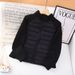 girl Girl 2025 Autumn Winter New Style Slim Waist Patchwork Down Cotton Jacket Stand Collar Slimming Inner Liner Outdoor Thick_ecoleips.com