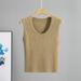 Women's Clothing Slimming Short Striped Camisole Vest Summer Versatile Outerwear Inner Wear Base Knitted Sweater Top_ecoleips.com