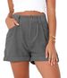 2025s 2025 Spring Summer New Women's Casual Pants High Waist Solid Color Corduroy Loose Shorts Women_ecoleips.com