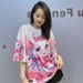 Women's Clothing Round Neck Short Sleeved T Shirt Women's Summer Printed Cat Casual Fashion Beaded Half Sleeved Large Size Top_ecoleips.com