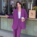 Women's Plus Size Blazer & Pants Set - Soft Knit Cardigan Style Suit In 20+ Colors (Black, Navy, Pink, Purple, Gray & More)_ecoleips.com