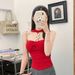 Summer New Arrival Pure Desire Women's Halter Neck Diamond Chain Vest Slimming One Piece With Bra Pads Outerwear Top_ecoleips.com