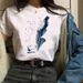 European American Cross-border Foreign Trade Women's Clothing, Simple And Stylish Feather Print Round-neck Short-sleeve_ecoleips.com