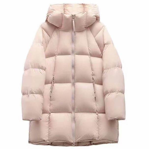 Women's Clothing Ultra-Light Puffer Hooded Coat For Women - Mid-Length Winter Jacket With Cloud-Like Warmth, Straight Cut, Zipper Closure_ecoleips.com
