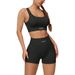 Women's Clothing Vertical Stripe Yoga Suit Suit High Waist Cross Beauty Back Shockproof Sports Bra Fitness Hip Suit_ecoleips.com