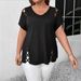 Women's Clothing Plus Size Clothes Casual T-Shirt Off-Shoulder Short-Sleeved Top American Style_ecoleips.com
