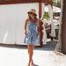 Women's Clothing Summer New Solid Color Waist Suspenders Women's Denim Jumpsuit Shorts_ecoleips.com