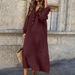 Versatile Spring And Autumn Versatile Loose Plus-Size Flesh-Covering Mid-Length Dress, Cotton-Linen Comfortable Long-Sle_ecoleips.com
