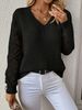 Spring Autumn Knitted Sweater European And American Cross-Border Foreign Trade Women's Fashion Elegant V-Neck_ecoleips.com