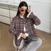 2026 Plaid Shirt Women's Retro Loose Outer With Medium And Long American Shirt Street Woman_ecoleips.com