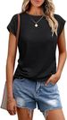 2025 Women's Tank Top Summer Short T-shirt Solid Color Round Neck Hooded Sleeve For Women_ecoleips.com