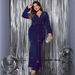 Women's Clothing Plus Size Clothes Elegant V-Neck Fishtail Evening Dress For Women - Plus Size Long Sleeve Slimming Banquet Gown_ecoleips.com
