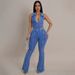 Women's Clothing Fashion Sexy Slim Washed Distressed Lines Stitching Set_ecoleips.com
