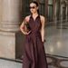 Cross-border Dress, European And American 2026 Spring-summer New Style, Elegant Commuter With A Turn-down Collar,_ecoleips.com