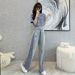 New European Style Women's Sports Casual Set Summer Fashion Wide Leg Pants Two Piece Outfit Hot Selling_ecoleips.com