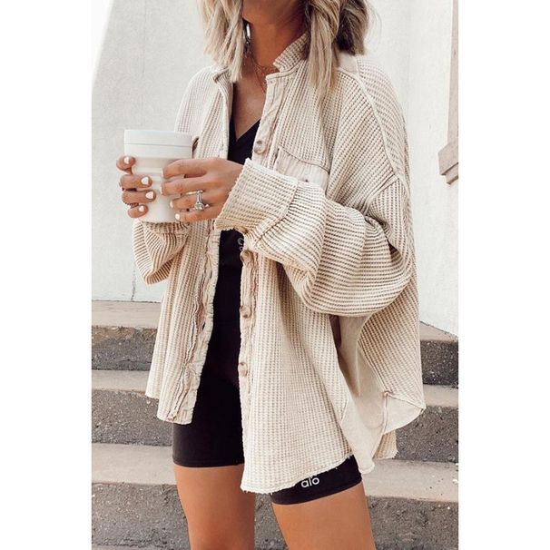 Autumn Fashion Casual Jacket With Turned-Down Collar, Patchwork Pockets, Irregular Design, And Women's Top_ecoleips.com