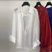Pleated Loose-Fit Long Sleeve Shirt, Lightweight Sun Protection Cover-Up, Breathable Oversized Blouse_ecoleips.com
