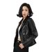 Spring New Short Motorcycle PU Leather Lapel Jacket Slim Fit Leather Jacket_ecoleips.com