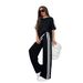2025 Autumn/Winter European And American Cross-Border Fashion Casual Striped Long Pants Short Sleeve New Round Neck_ecoleips.com