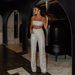 Women’s Clothing Glittery Look Nightclub Sexy Flash Navel Vest Set_ecoleips.com