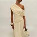 Women Fashion Hight Waist Pleat Solid Party Dress Summer Sexy Sleeveless Slim Maxi Dress Elegant Slant Neck Irregular Long Dress_ecoleips.com