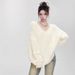 Women's Clothing White Mink Fleece Sweater Soft Creamy Mohair Fit Top By Brand Selection_ecoleips.com