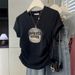 Women's Slim Fit Cotton T-Shirt Short Sleeve round Neck Summer Style Korean Fashion Irregular Design Versatile Instagram Style Top_ecoleips.com