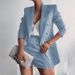 Double-Breasted Women's Blazer Spring Summer Thin Commuter Style Suit Waist-Cinching Slimming High-End Coat_ecoleips.com