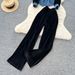 Elegant Slim-Fit Denim Two-Piece Set for Women Blue & Black Colorblock Jacket And Pants Casual Wear for Spring And Fall_ecoleips.com