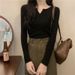 girl Autumn Winter 2025 New Slim Fit French Style Inner Wear Elegant Knitted Base Shirt Women Long Sleeve Pullover Sweater_ecoleips.com