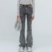 Women's Clothing Phantom Snowflake Flared Jeans Stretch Retro Hot Girl Trousers 24 Winter New_ecoleips.com