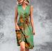 Women's Clothing Spring And Summer New Fashion Positioning Print Cross V Neck Sexy Sleeveless Women's Dress_ecoleips.com