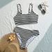Women's Clothing New Striped Split Swimsuit For Women High End Hot Spring Durable Lace Up Swimsuit_ecoleips.com
