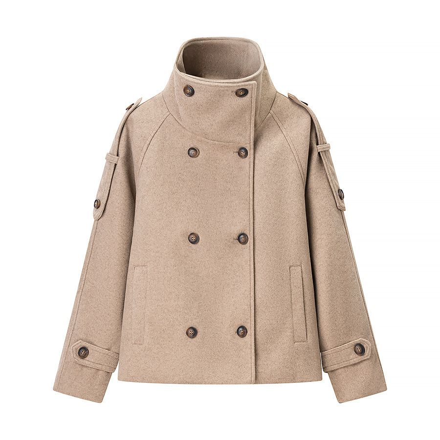 Vintage-Inspired Double-Breasted Wool Coat – Timeless Elegance For Women (Camel)_ecoleips.com