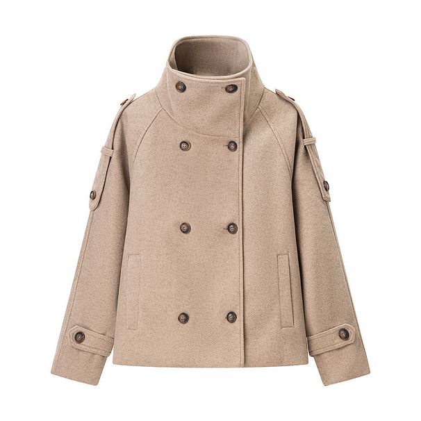 Vintage-Inspired Double-Breasted Wool Coat – Timeless Elegance For Women (Camel)_ecoleips.com