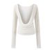 Pure Desire Spice Girl Neck Strap Chest Pad Small Vest Temperament Outer Swing Neck Long Sleeve Blouse T-shirt Spice Girl Two-piece Set_ecoleips.com