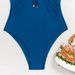 Sexy High-Waisted Monokini Swimsuit – Adjustable Straps & Push-Up Padding (S-XL, Peacock Blue)_ecoleips.com
