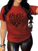 European And American Cross-border Foreign Trade Wholesale Clothing Leopard Print Heart-shaped Round Neck Plus-size_ecoleips.com