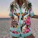 Women's Resort Style Printed Collared Shirt And Shorts Set Short Sleeve Summer Outfit_ecoleips.com